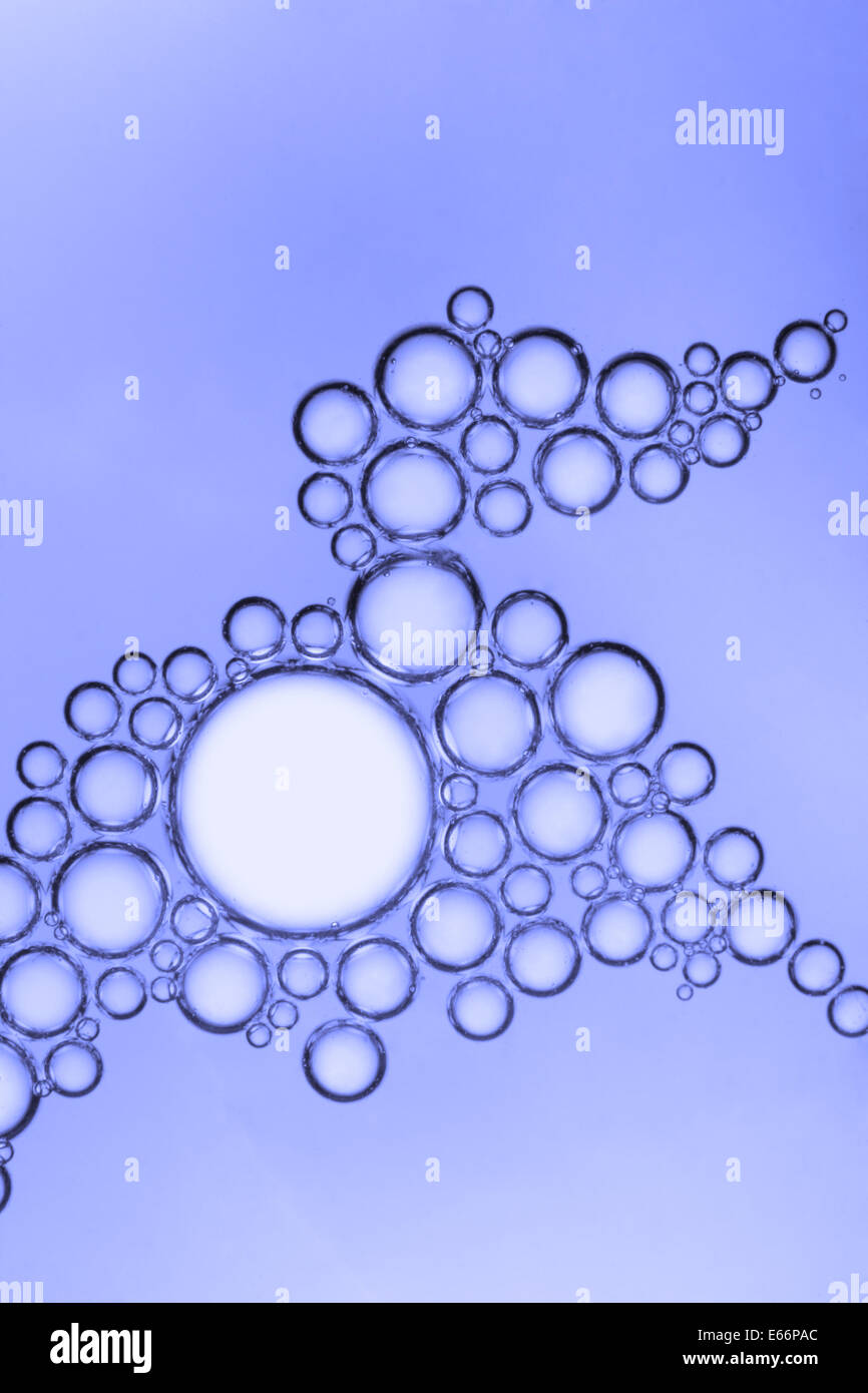 Bulles bleu macro, peut être utilisé comme arrière-plan Banque D'Images