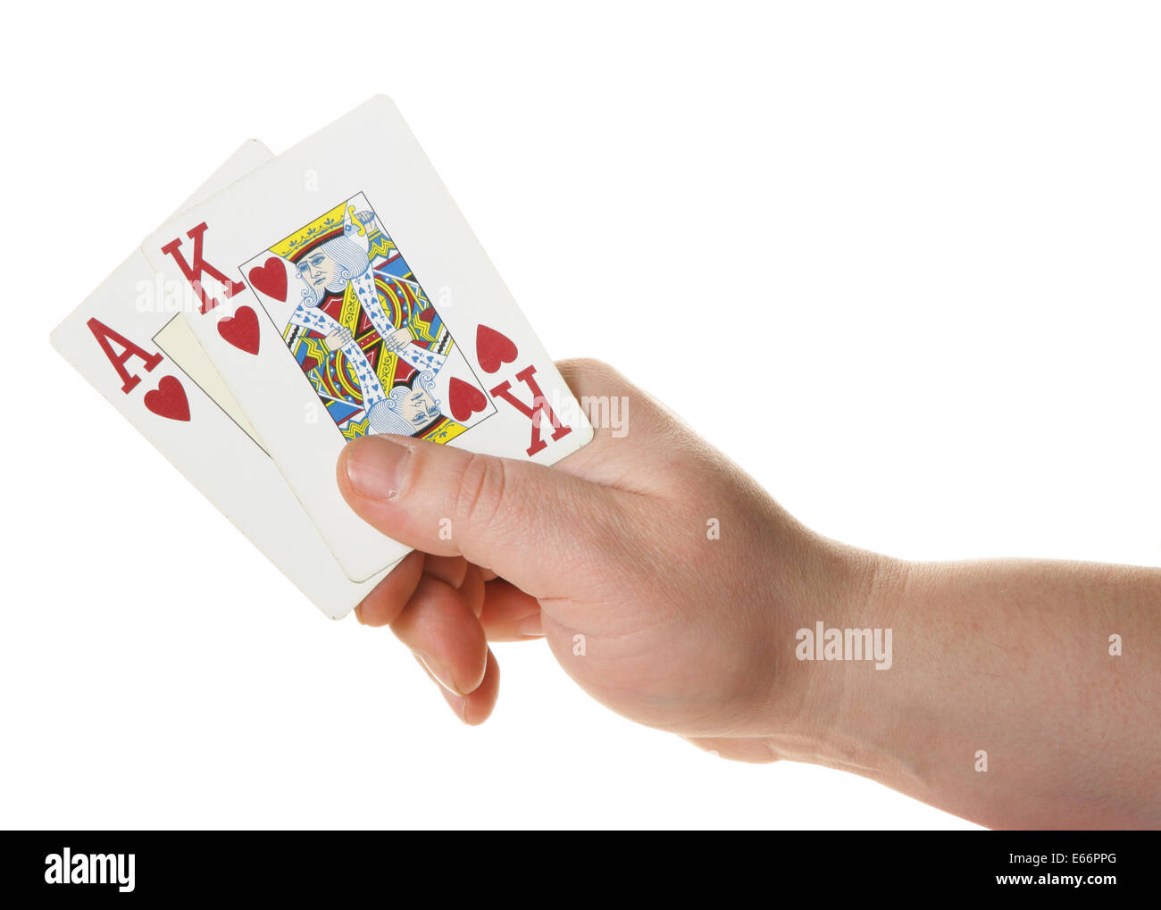 Ace-king - haut la main de départ au Texas hold'em poker Banque D'Images