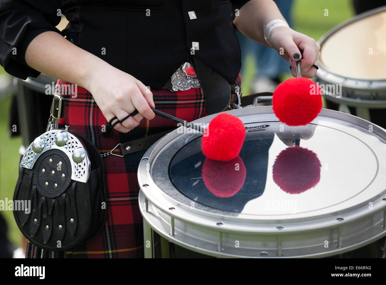 Bass drum pipe band Banque de photographies et d’images à haute