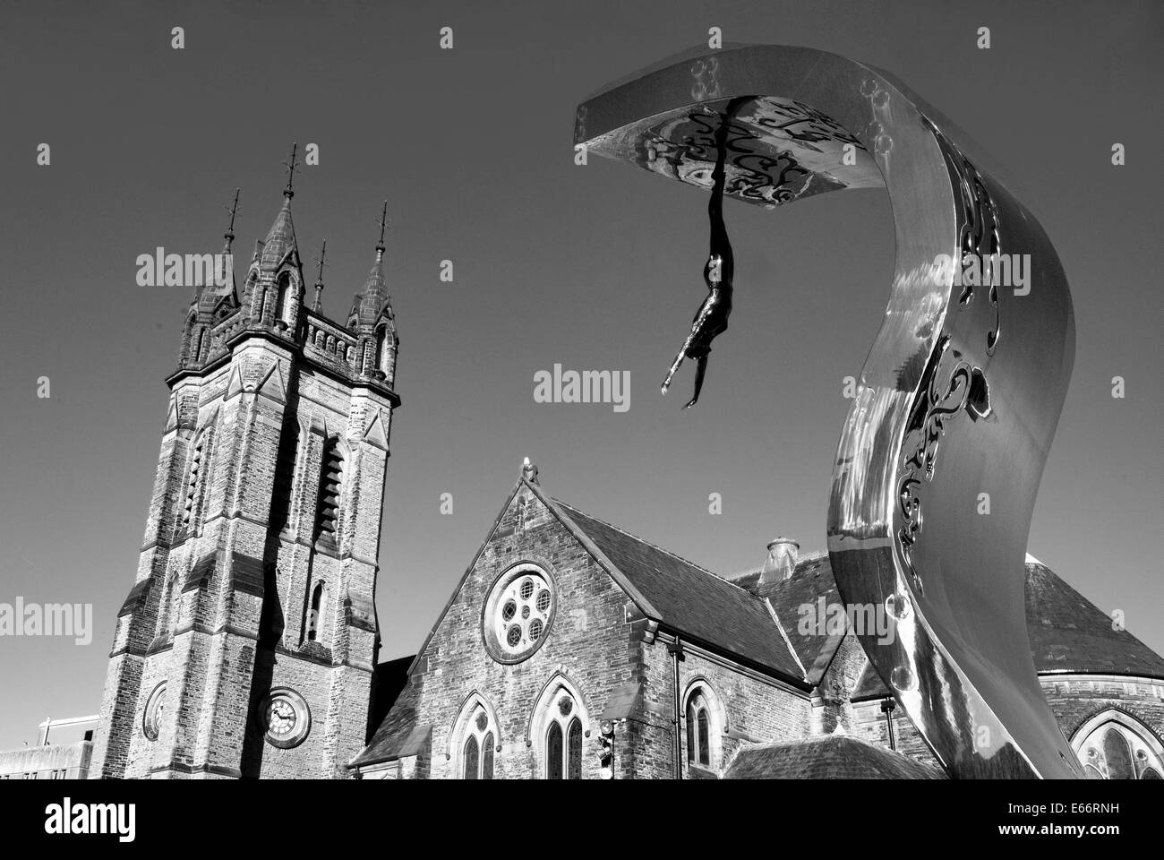 'La vague' Sculpture à St John's Square Blackpool. Banque D'Images