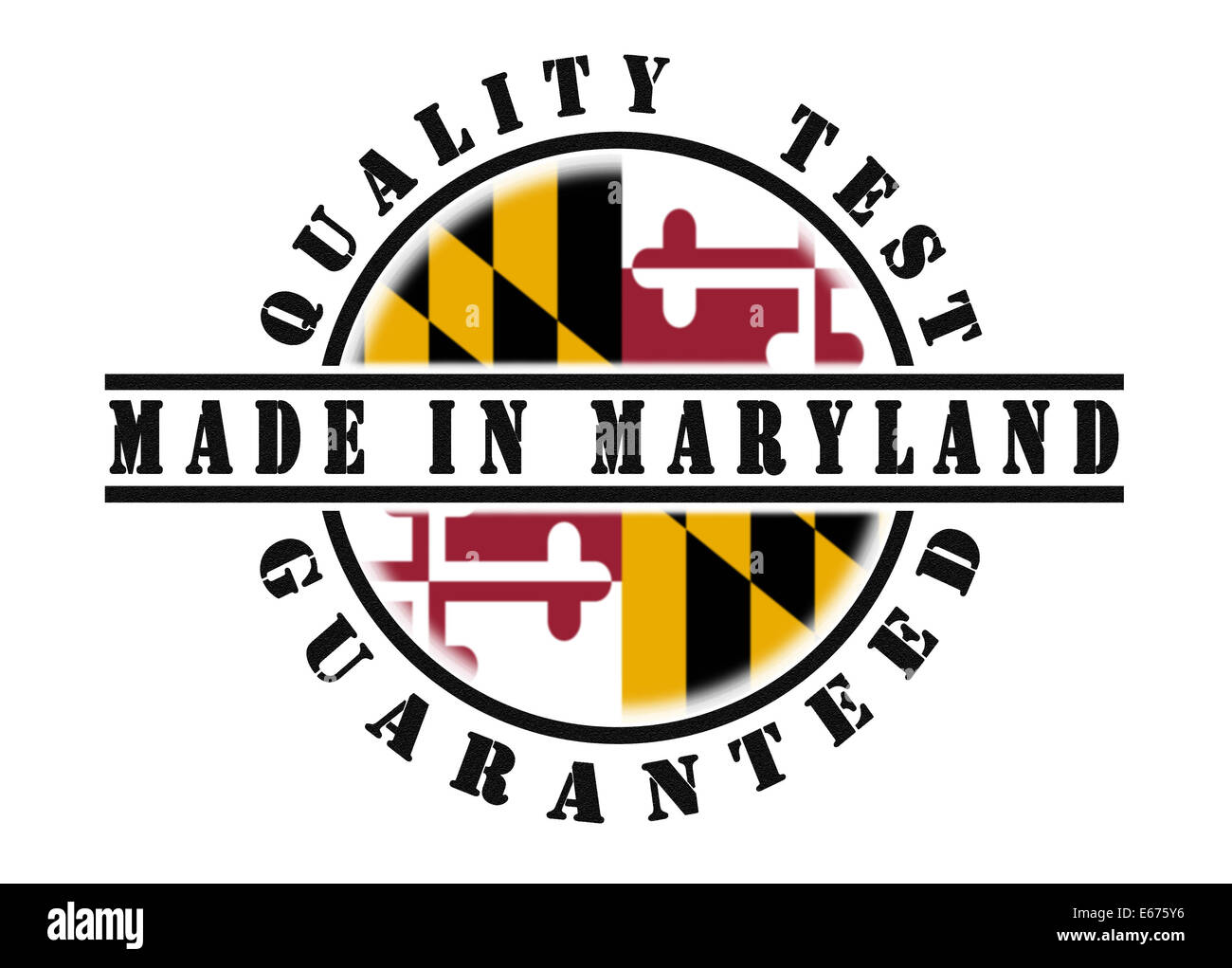Test de qualité garantie stamp avec un état à l'intérieur du pavillon, au Maryland Banque D'Images