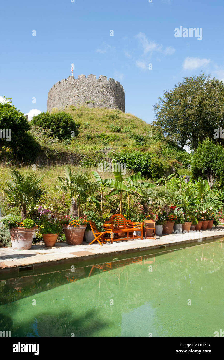 La Chambre et les jardins dans les jardins de Château Trematon, nr Saltash Cornouailles, ses administré par le Prince Charles, et loué, Banque D'Images