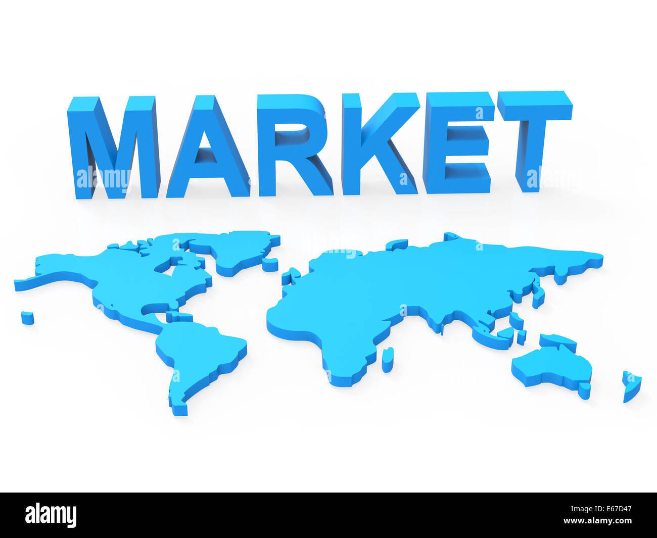 La mondialisation du commerce mondial du marché montrant et partout dans le monde Banque D'Images