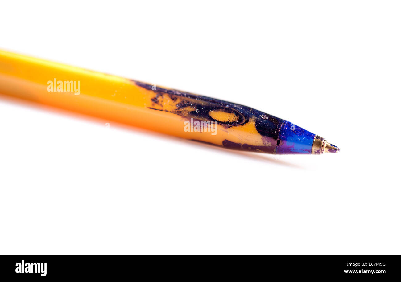 Une tache d'encre bleue stylo à bille Photo Stock - Alamy