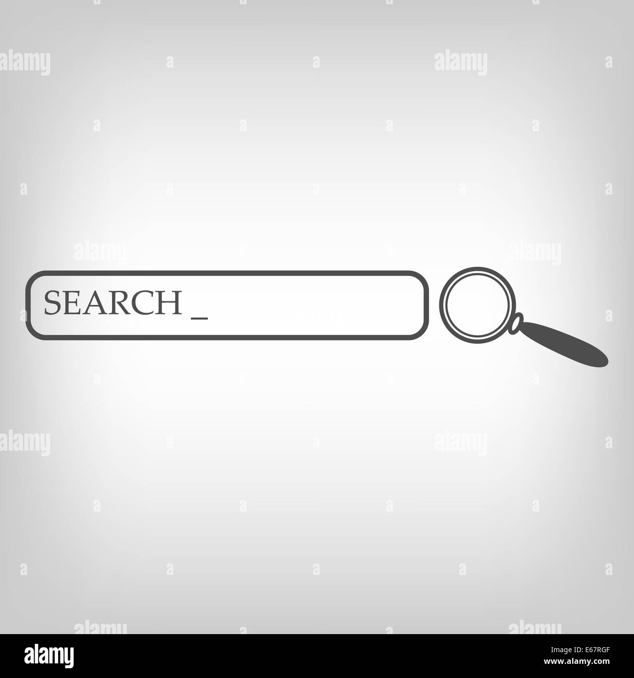 Barre de recherche et loupe Banque D'Images