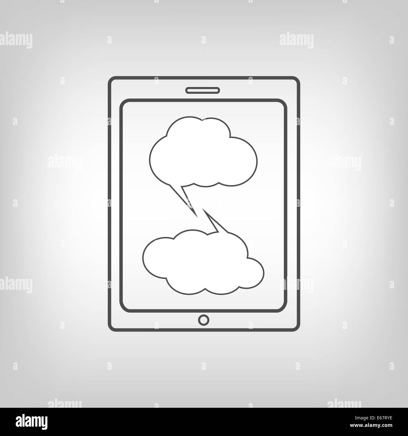 Tablet PC avec des bulles de chat Banque D'Images