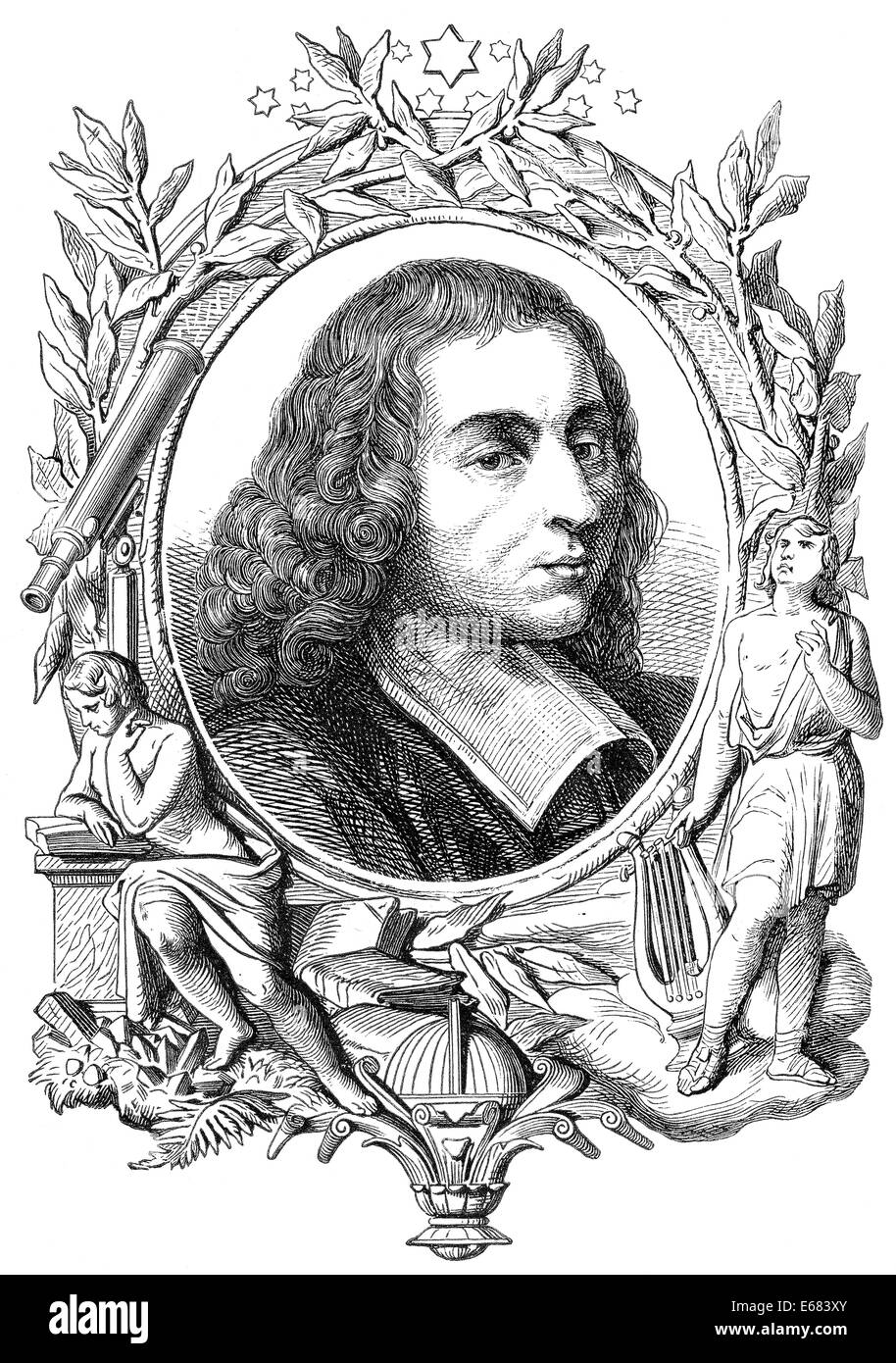 Blaise Pascal, 1623 - 1662, un mathématicien français, physicien, philosophe, écrivain et philosophe catholique, Banque D'Images