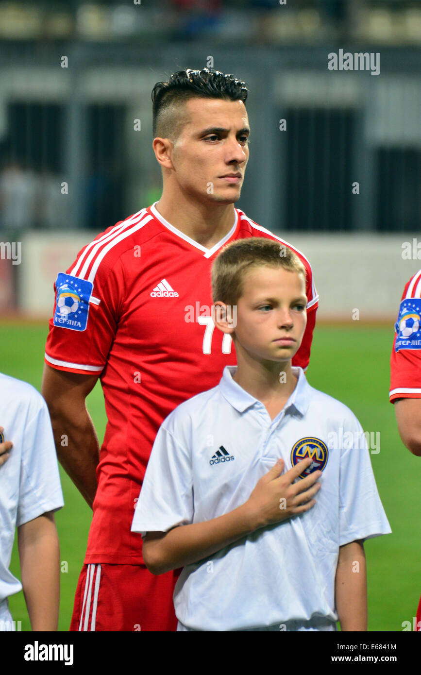 Filipe Ribeiro Sergio Diaz pendant le match entre Metalurg et à stade Dnipro Arena -Slavutych Banque D'Images