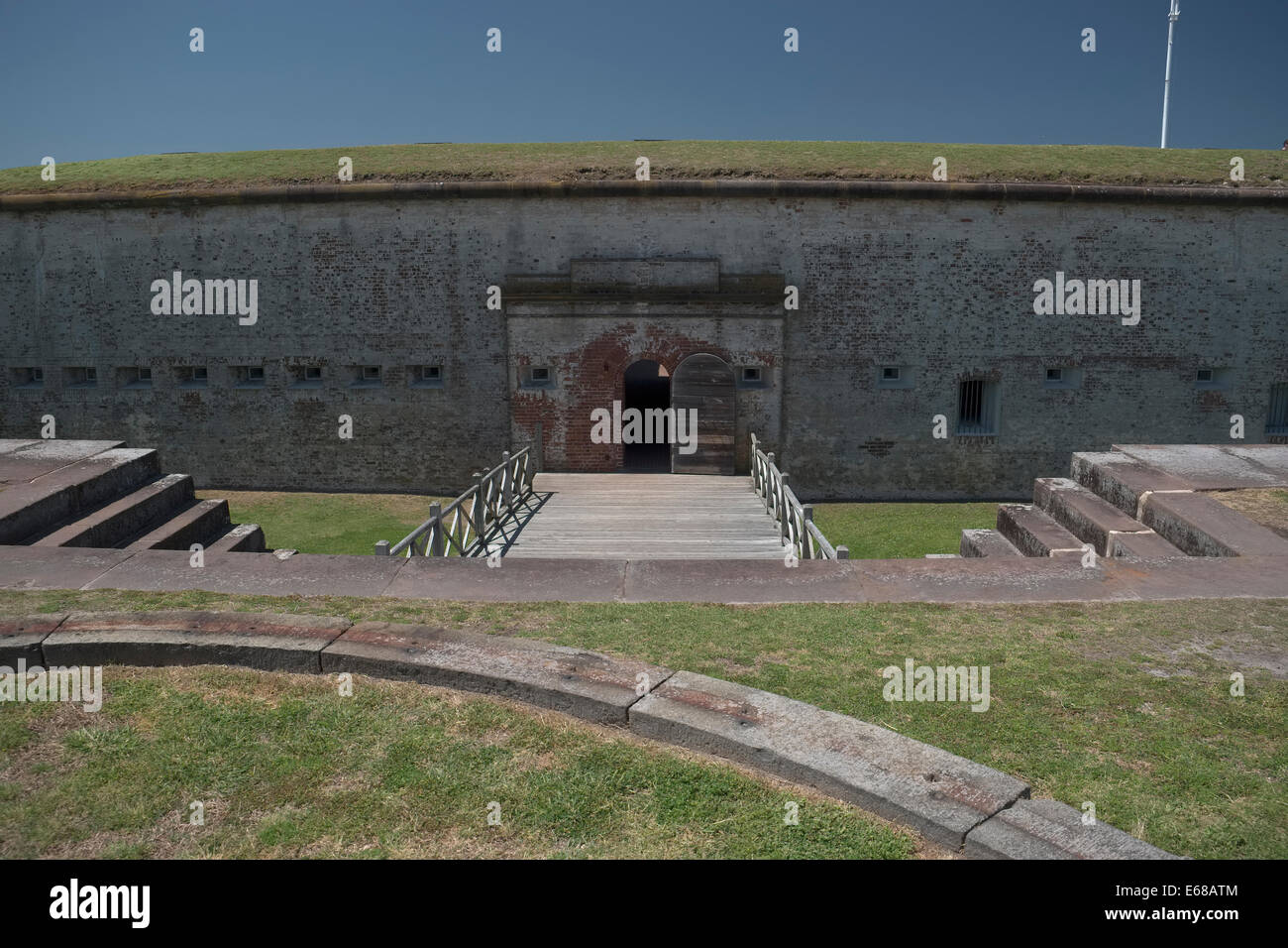 Fort Macon State Park. Plage de l'Atlantique, Caroline du Nord. Banque D'Images