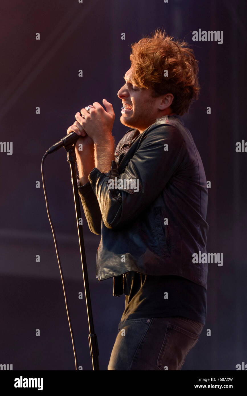 Paolo Nutini joue V Festival Hylands Park le 17/08/2014, à Chelmsford. Les personnes sur la photo : Paolo Nutini. Photo par Julie Edwards Banque D'Images