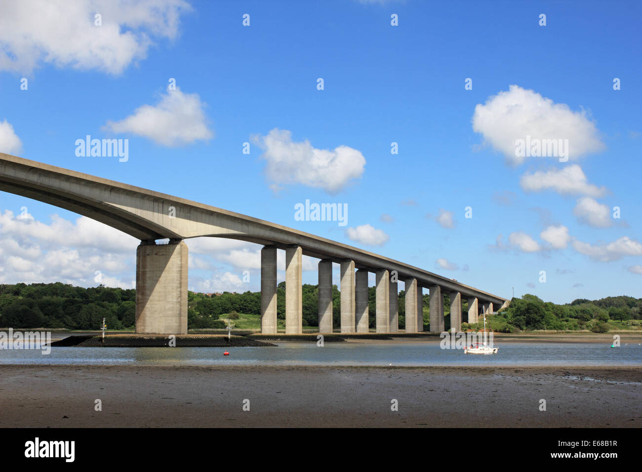 Orwell Pont sur la rivière Orwell près d'Ipswich dans le Suffolk, Angleterre, Royaume-Uni. Banque D'Images