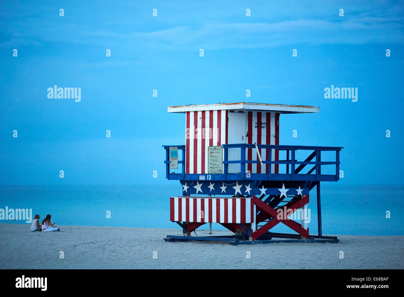 Attraction touristique beach hut on South Beach à Miami Banque D'Images