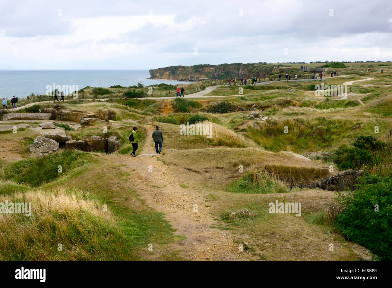 Pointe du Hoc Omaha Beach Cimetière Américain de Normandie France Colleville sur Mer FR Europe WWII Banque D'Images