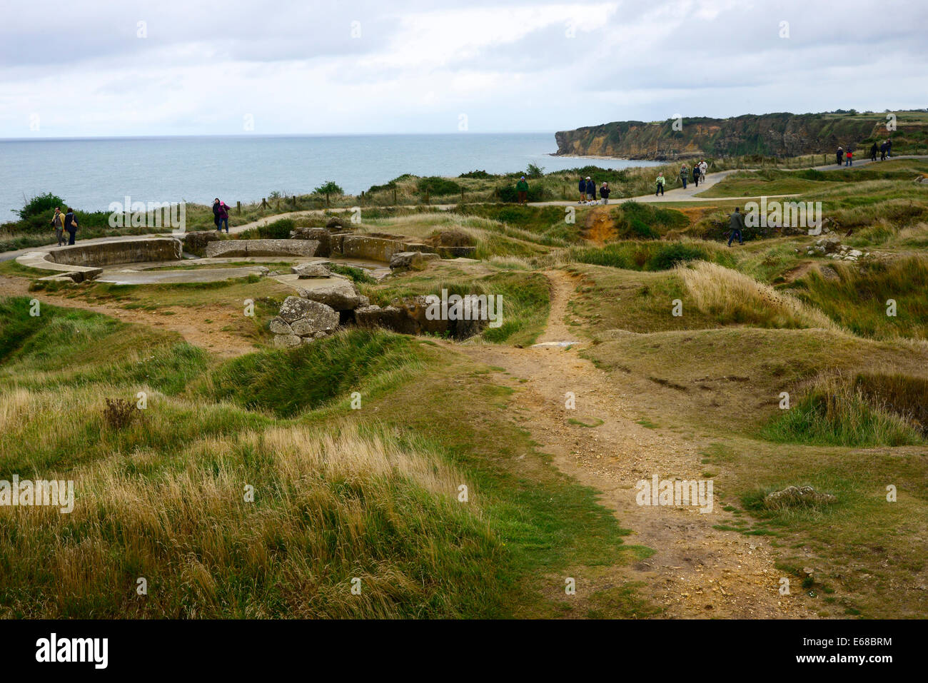 Pointe du Hoc Omaha Beach Cimetière Américain de Normandie France Colleville sur Mer FR Europe WWII Banque D'Images