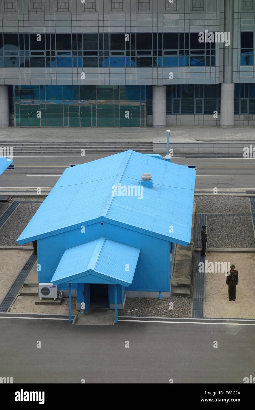La zone commune de Sécurité, ligne de conférence, DMZ, la zone démilitarisée de Corée, à Panmunjom, la Corée du Nord Banque D'Images
