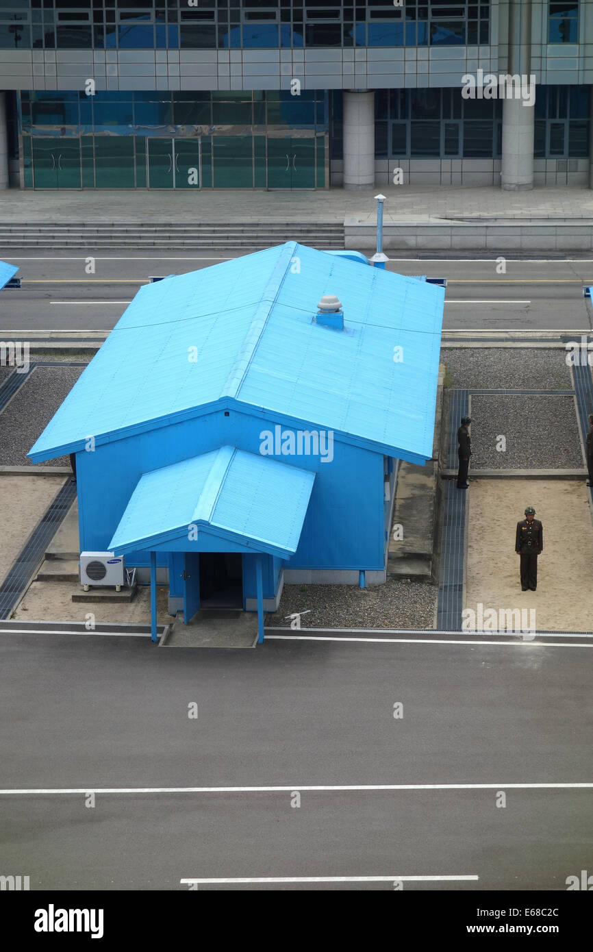 La zone commune de Sécurité, ligne de conférence, DMZ, la zone démilitarisée de Corée, à Panmunjom, la Corée du Nord Banque D'Images