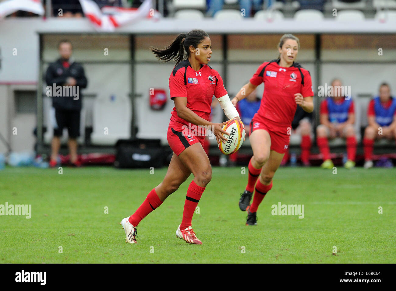 Paris, France. 17 août, 2014. Womens World Cup Rugby finale. L'Angleterre et le Canada. Magali Harvey (Canada) Crédit : Action Plus Sport/Alamy Live News Banque D'Images