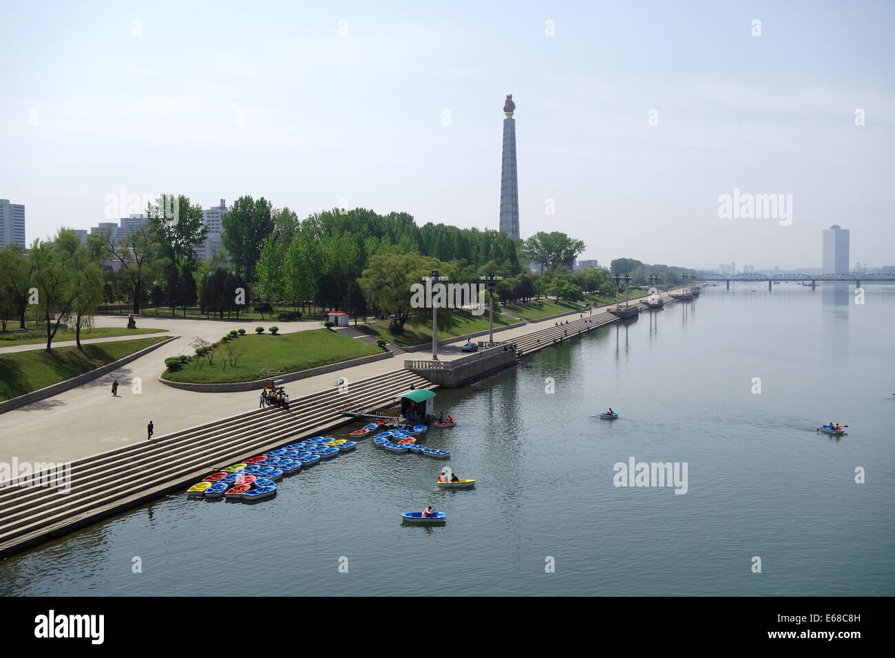 Du fleuve Taedong, Pyongyang, Corée du Nord Banque D'Images