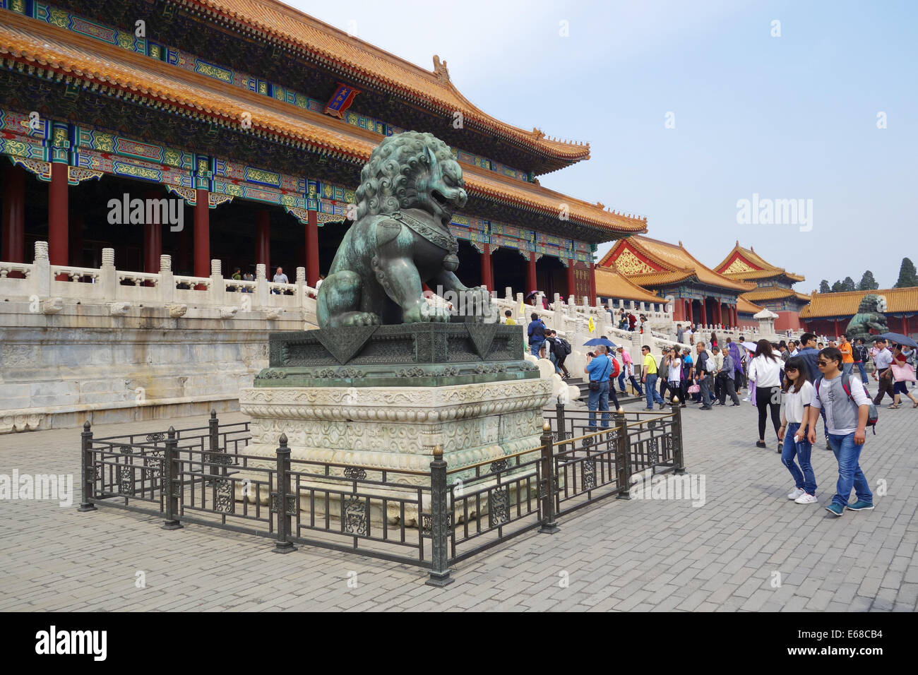 La Cité Interdite, la cour à la salle de l'harmonie suprême, cour extérieure, la Cité Interdite, Beijing, République populaire de Chine, l'Asie Banque D'Images