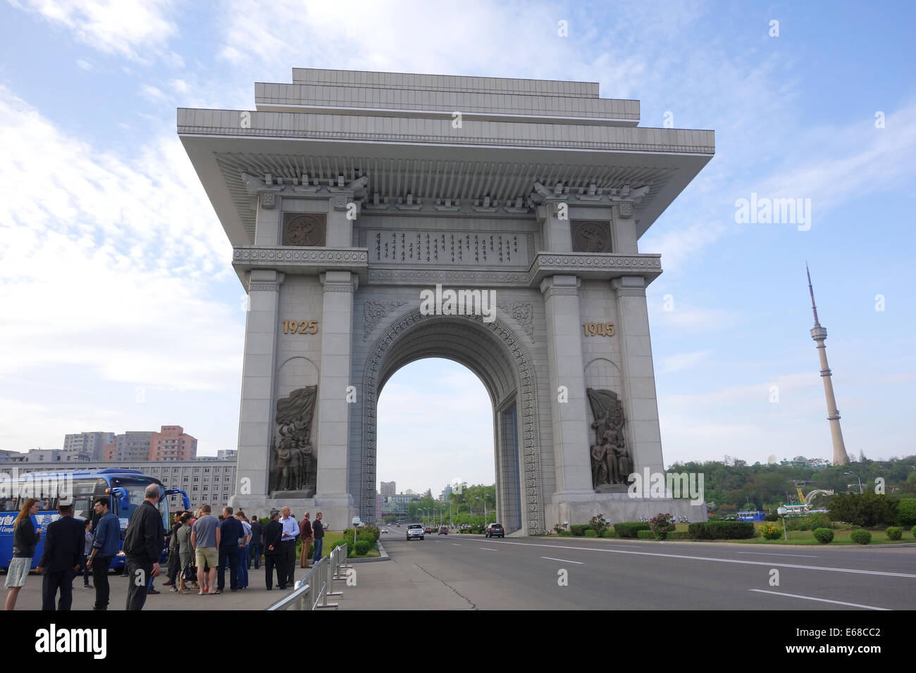 L'Arc de Triomphe, l'Arc de Triomphe de Pyongyang, en Corée du Nord Banque D'Images