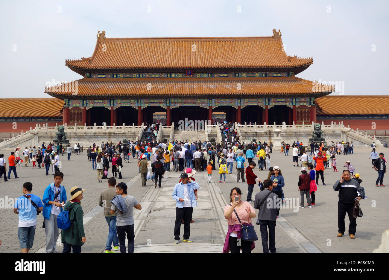 La Cité Interdite, la cour à la salle de l'harmonie suprême, cour extérieure, la Cité Interdite, Beijing, République populaire de Chine, l'Asie Banque D'Images