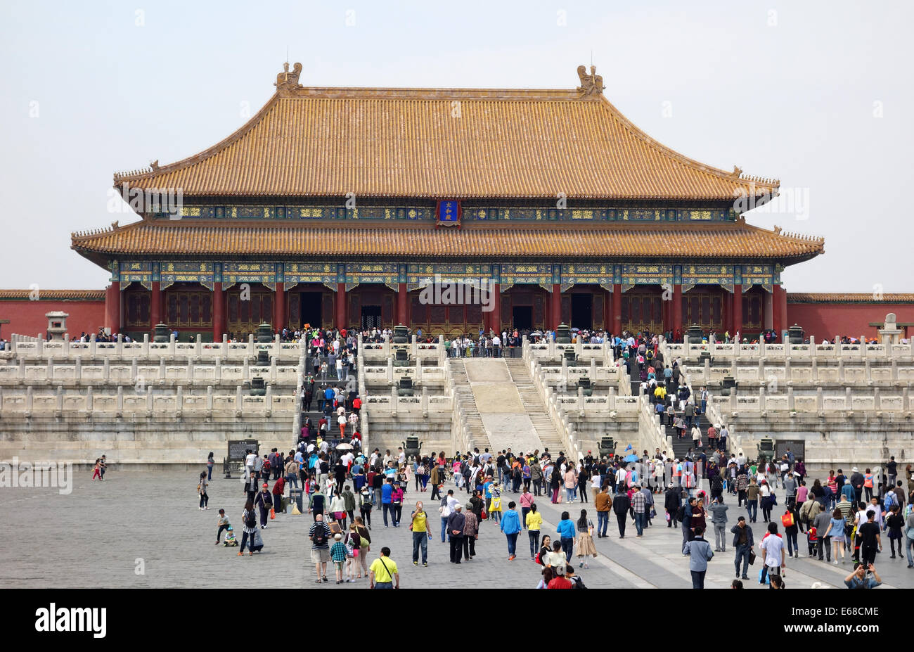 La Cité Interdite, la cour à la salle de l'harmonie suprême, cour extérieure, la Cité Interdite, Beijing, République populaire de Chine, l'Asie Banque D'Images