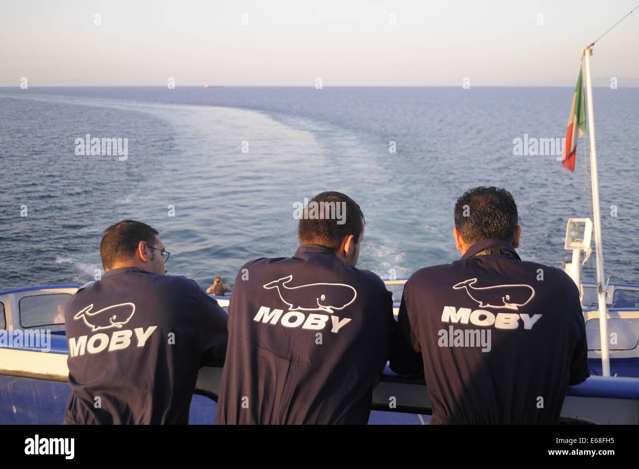 De ferry Moby Lines Company dans la navigation de Gênes à la Sardaigne (Italie) Banque D'Images