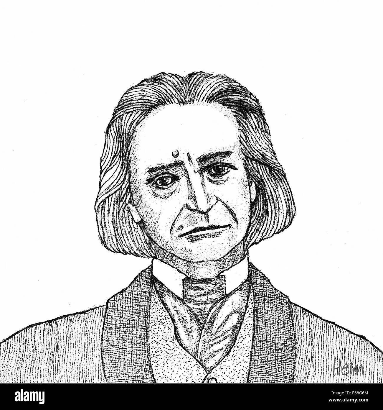 Portrait de Franz Liszt, compositeur hongrois, 1811 - 1886 Banque D'Images