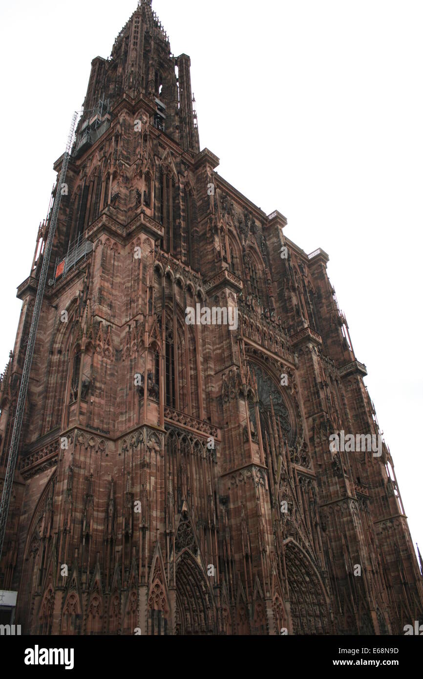 La cathédrale de Strasbourg ou la cathédrale de Notre-Dame de Strasbourg Banque D'Images