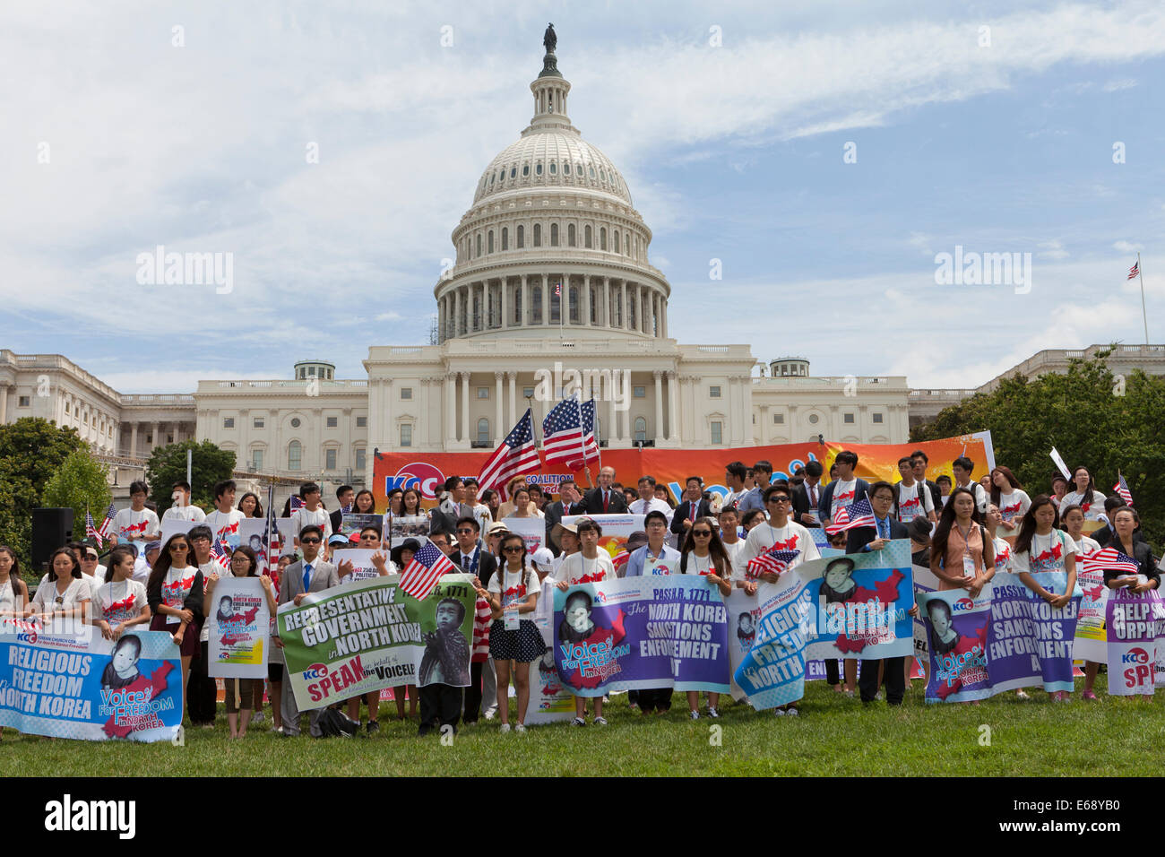 L'église de Corée Coalition (KCC) rassemblement pour les membres de l'homme en Corée du Nord - 2014, Washington, DC, USA Banque D'Images