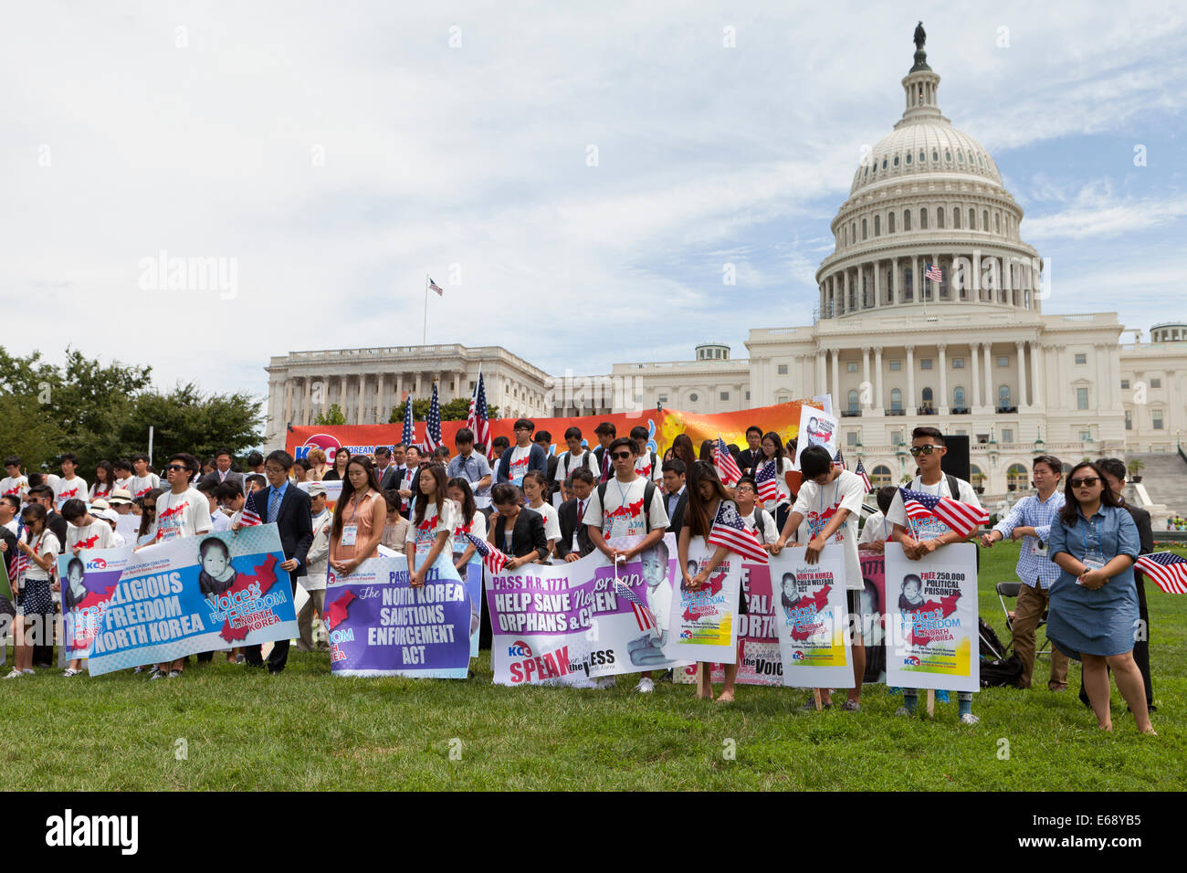 L'église de Corée Coalition (KCC) rassemblement pour les membres de l'homme en Corée du Nord - 2014, Washington, DC, USA Banque D'Images