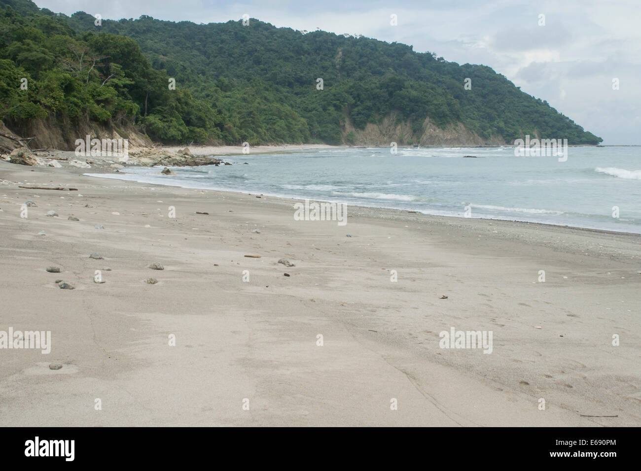 Plage tropicale à la réserve naturelle de Cabo Blanco Absolute, le Costa Rica. Banque D'Images