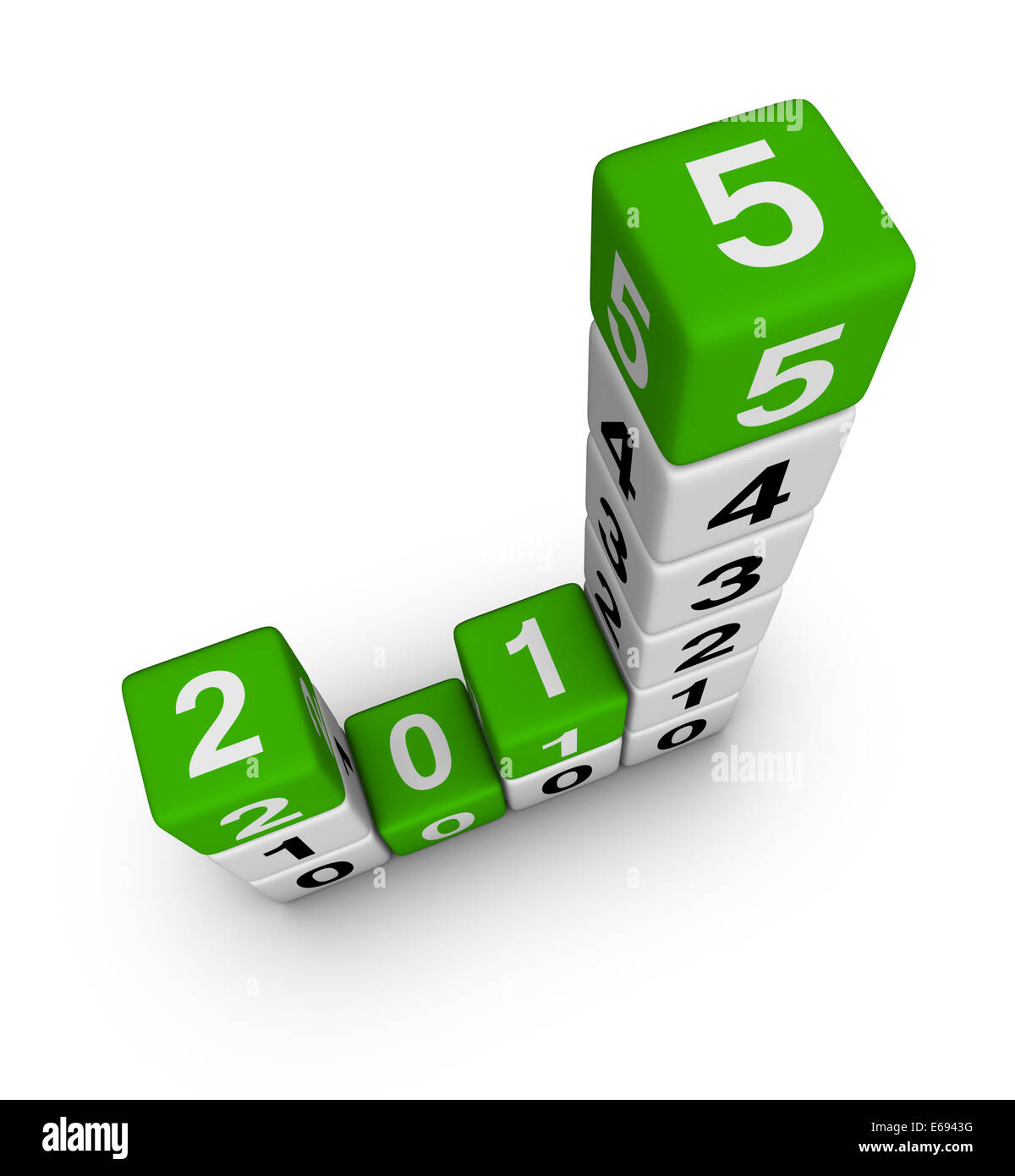 L'année 2015 Schéma d'affaires en cubes Banque D'Images