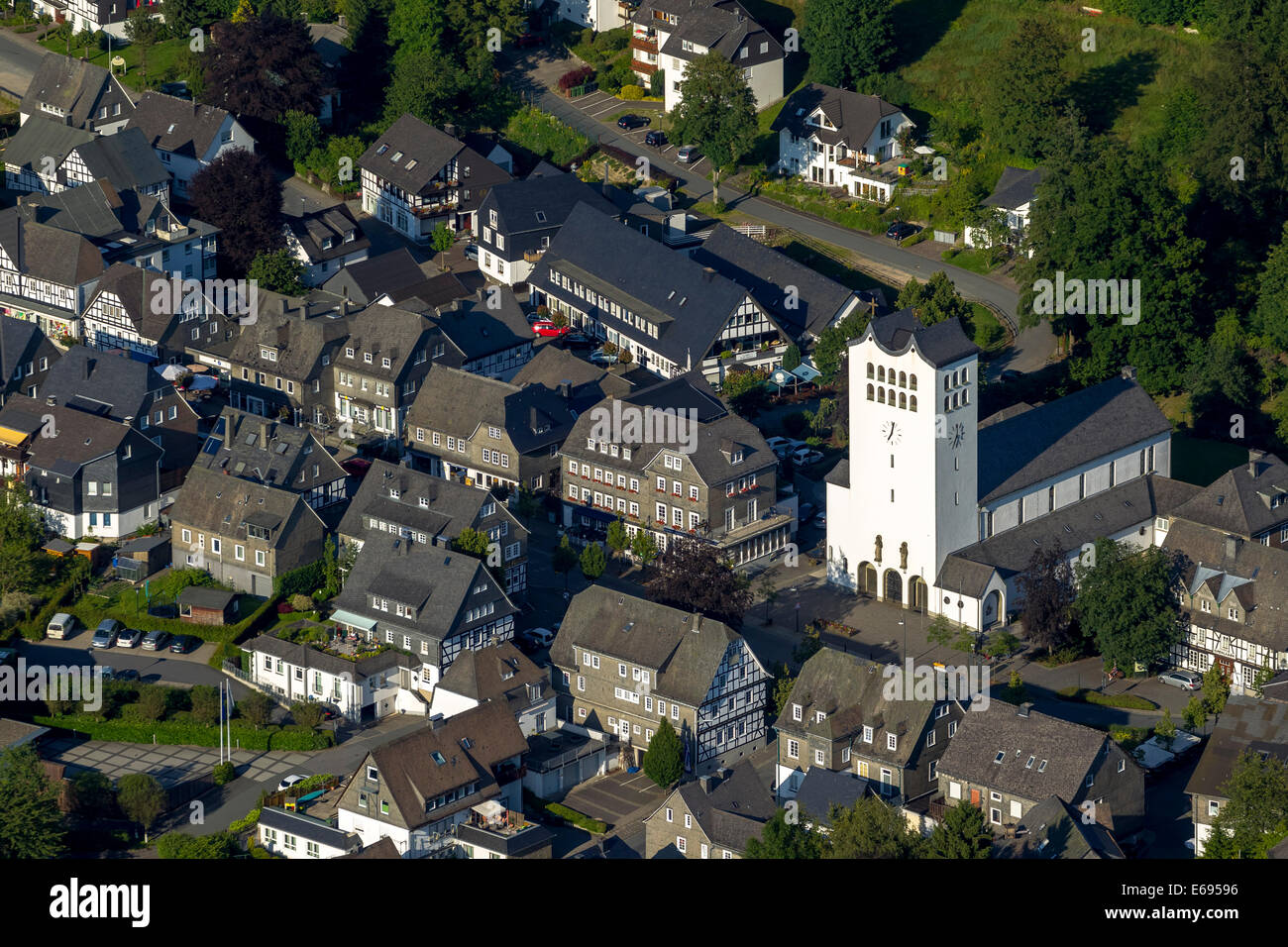 Vue aérienne, Bad Fredeburg, Schmallenberg, Rhénanie-Palatinat, Hesse, Allemagne Banque D'Images