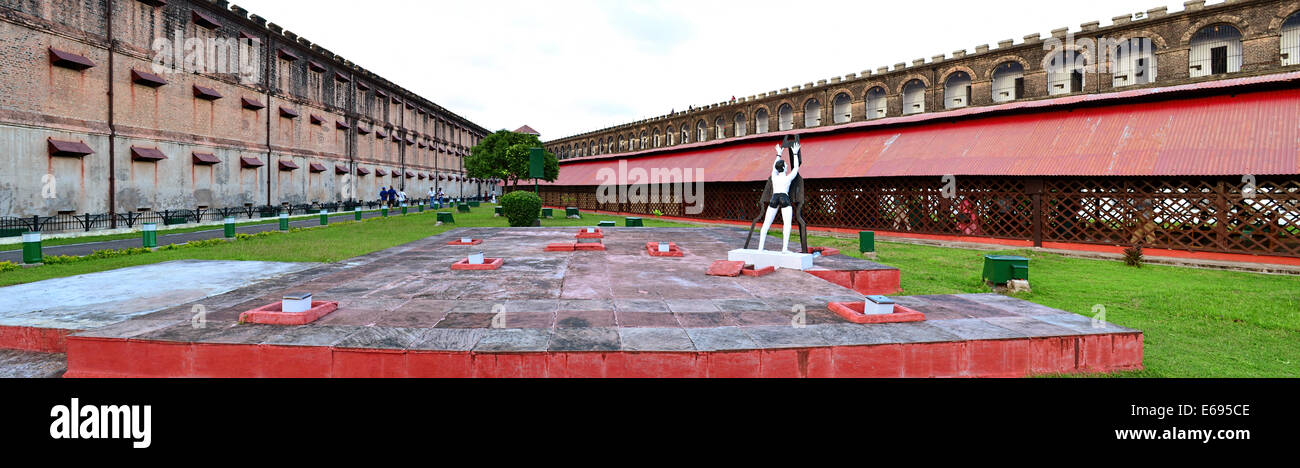 Prison cellulaire le 20 novembre 2013 à Port Blair, Andaman Islands, de l'Inde. Également connu sous le nom de Kala Pani (eaux noires). Banque D'Images