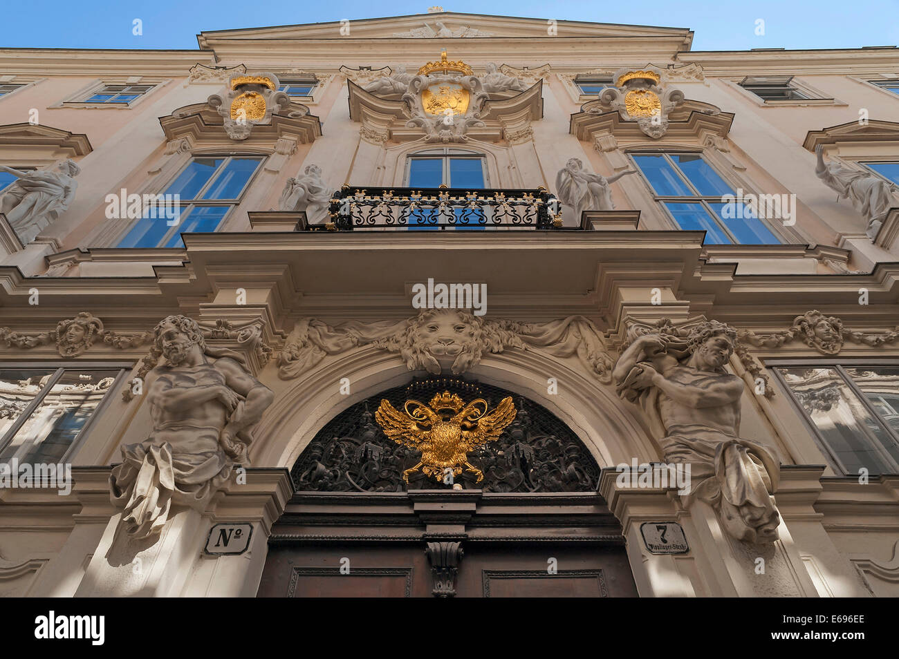 Portail de l'ancienne Mairie, façade, début du xviiie siècle, Vienne, Vienne, Autriche l'État Banque D'Images