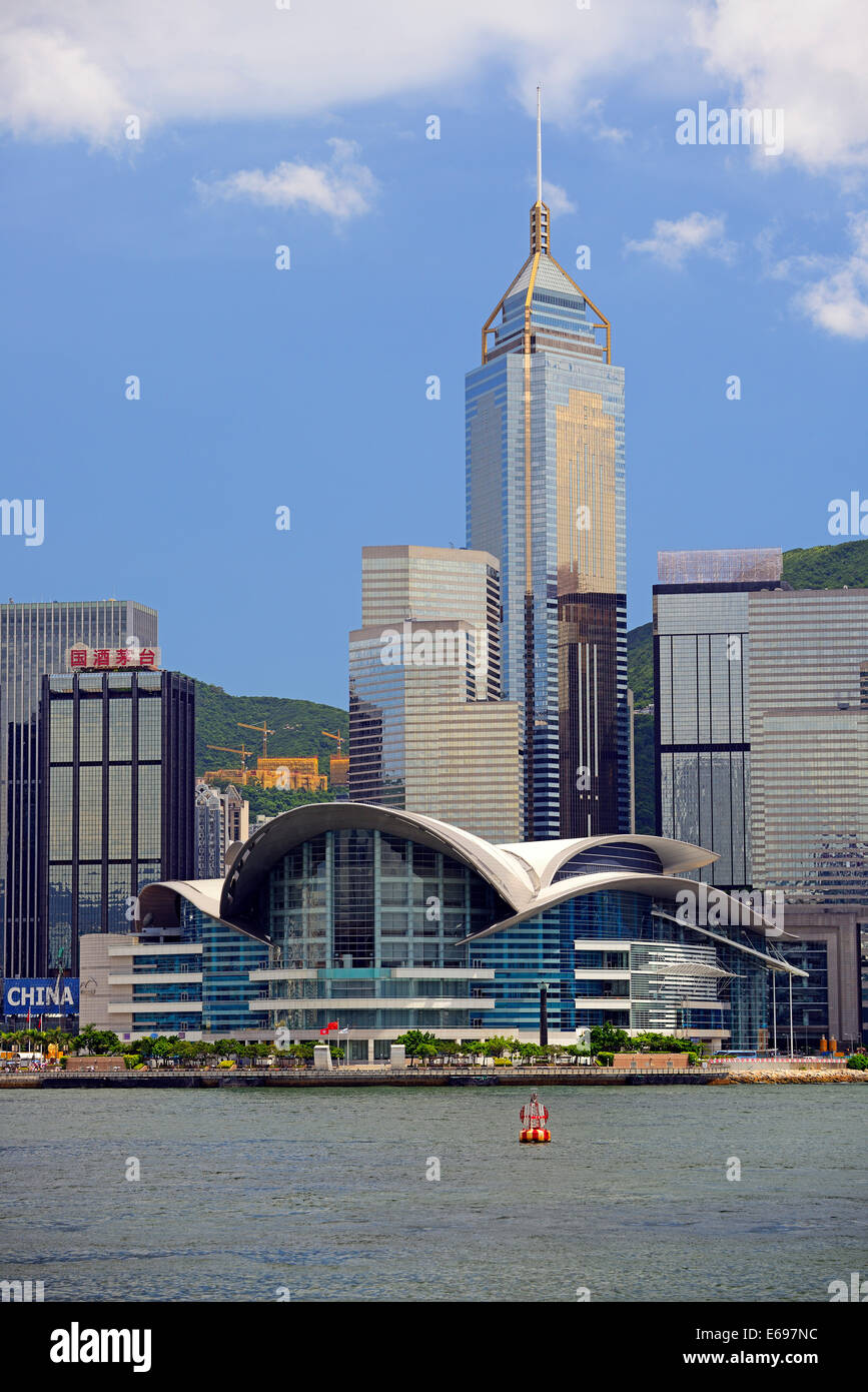 Construction de la plaza centrale, Kowloon, Central, Hong Kong Island, Hong Kong, Chine Banque D'Images