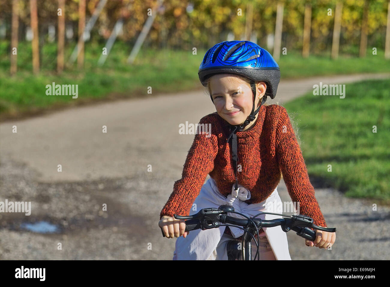 Girl,casque de vélo, casque, casque de vélo, casque Banque D'Images