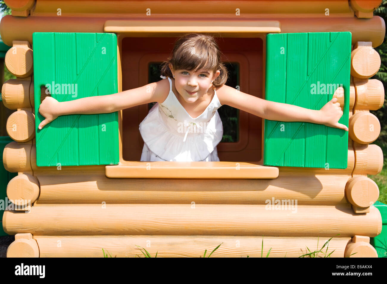 Look out,fille,playhouse Banque D'Images