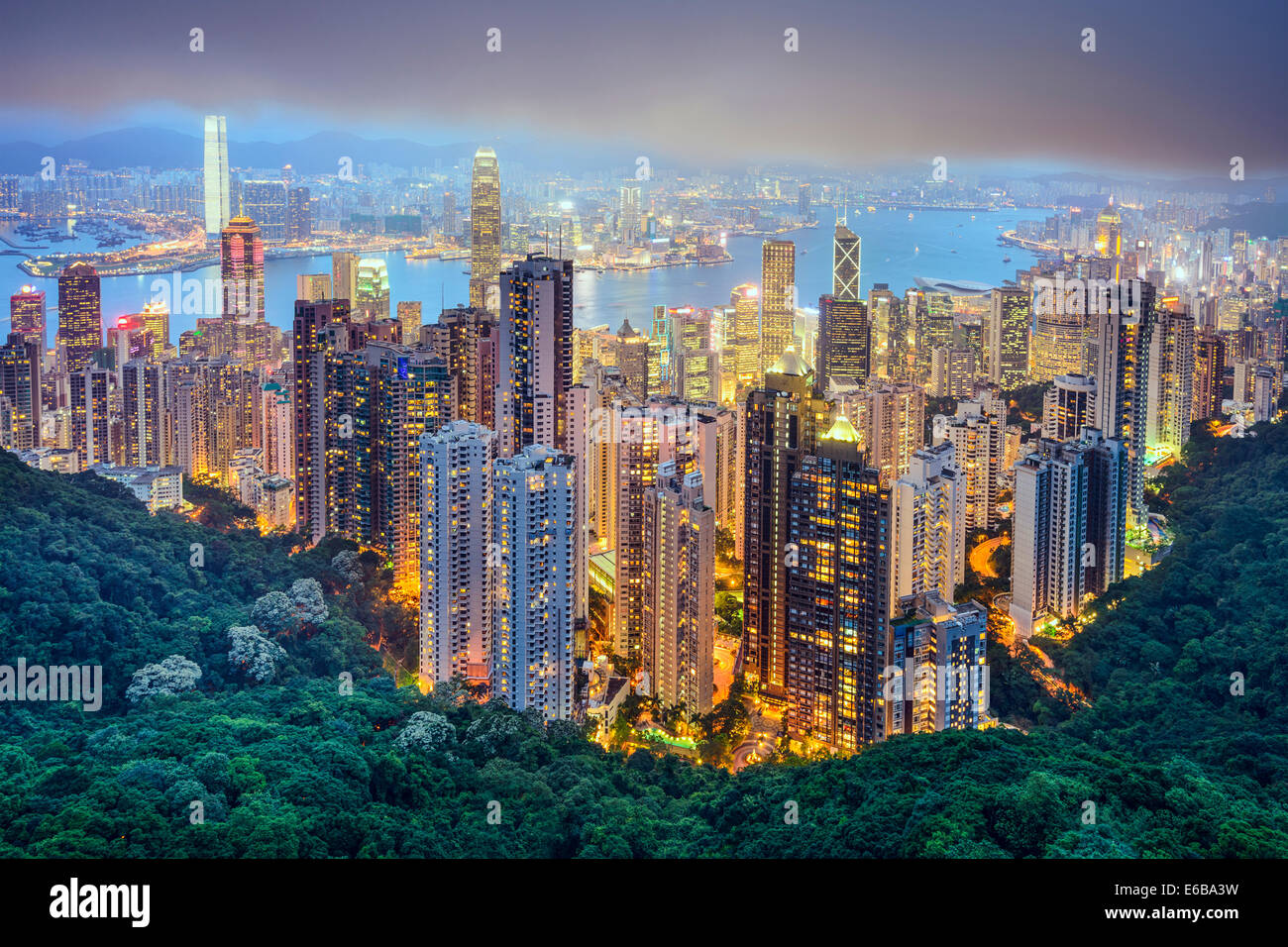 Hong Kong, Chine ville de Victoria Peak. Banque D'Images