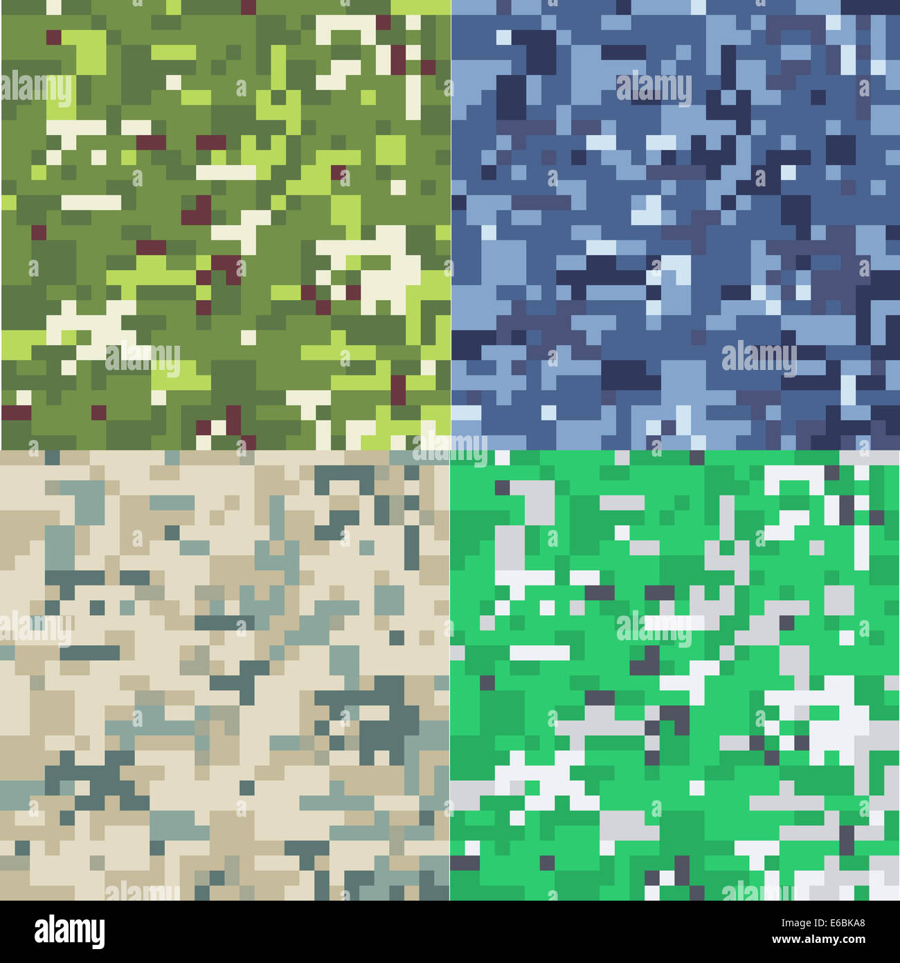 Ensemble de camouflage militaire en pixel style. Modèle sans couture. Banque D'Images