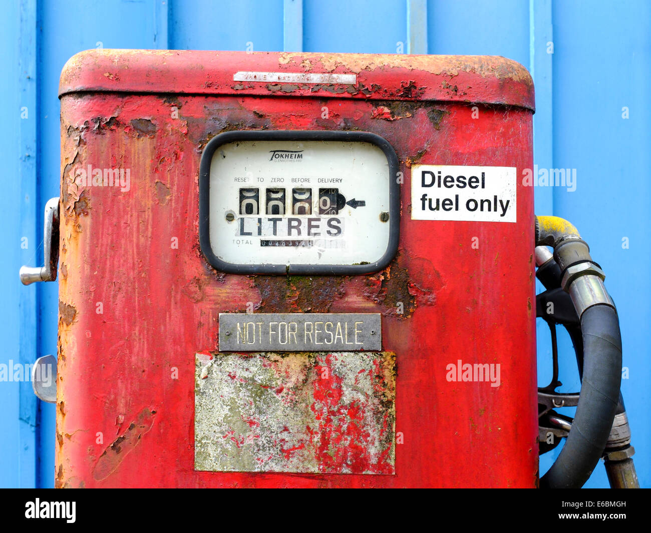 Pompe à carburant diesel non utilisés, Magnus Street, Newark On Trent, Nottinghamshire, 30e Juillet 2014. Banque D'Images