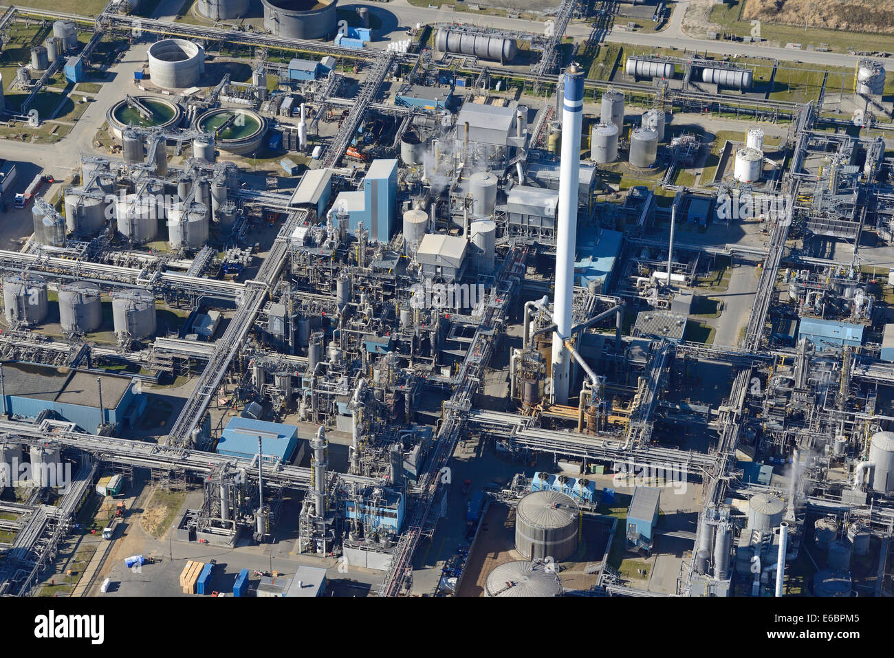 Vue aérienne de l'usine de produits chimiques, Sasol, ChemCoast Park, Brunsbüttel, Schleswig-Holstein, Allemagne Banque D'Images