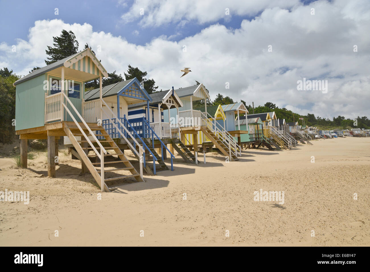 Cabines de plage de Wells Next the sea Norfolk Royaume Uni Angleterre Banque D'Images