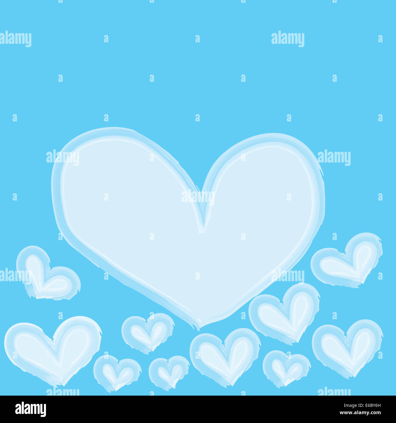 Coeur bleu abstrait sur fond bleu Banque D'Images