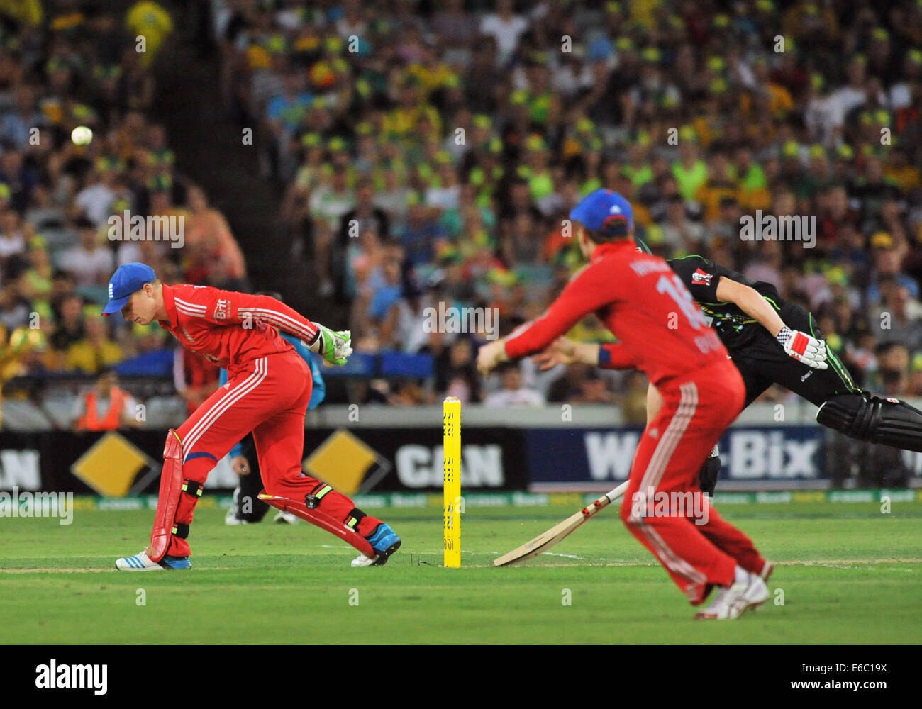 Vingt20 finale internationale - l'Australie contre l'Angleterre En vedette : Jos Buttler Où : Sydney, Australie Quand : 02 Mars 2014 Banque D'Images