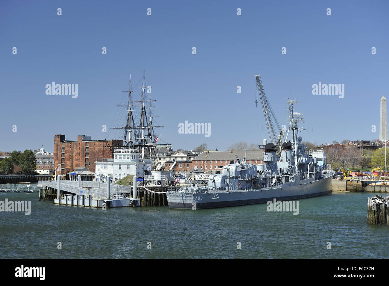 USS Cassin Young, un destroyer de classe Fletcher accosté à l'arsenal de Boston, Boston, Massachusetts, USA Banque D'Images