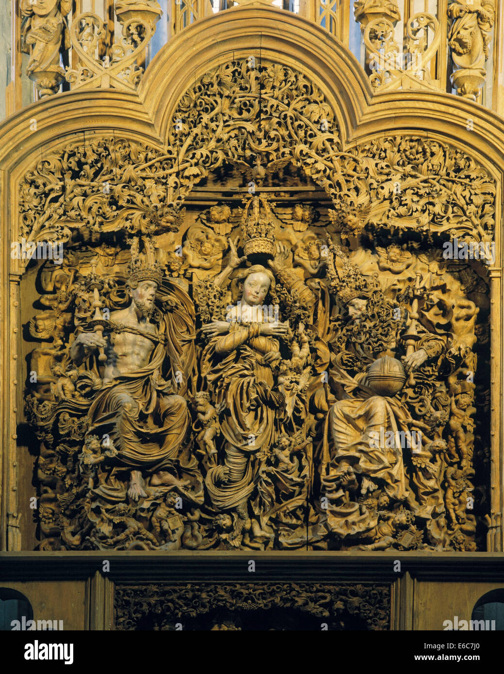 Schnitzaltar im Muenster Saint Stephan von Meister H.L., eventuell Hans Loy, eventuell Hans Liefrink, Breisach am Rhein, Breisgau, Oberrhein, Baden-Wuer Banque D'Images