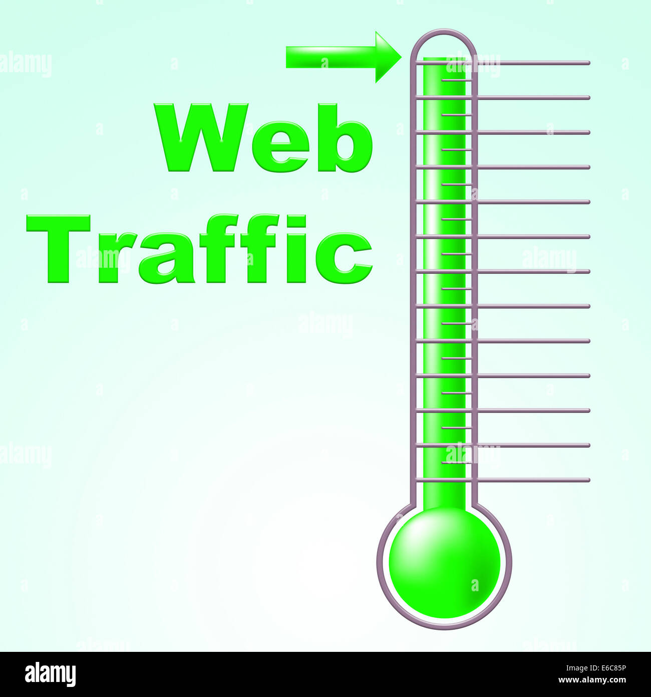 Le trafic Web indiquant Fahrenheit thermomètre et degré Banque D'Images