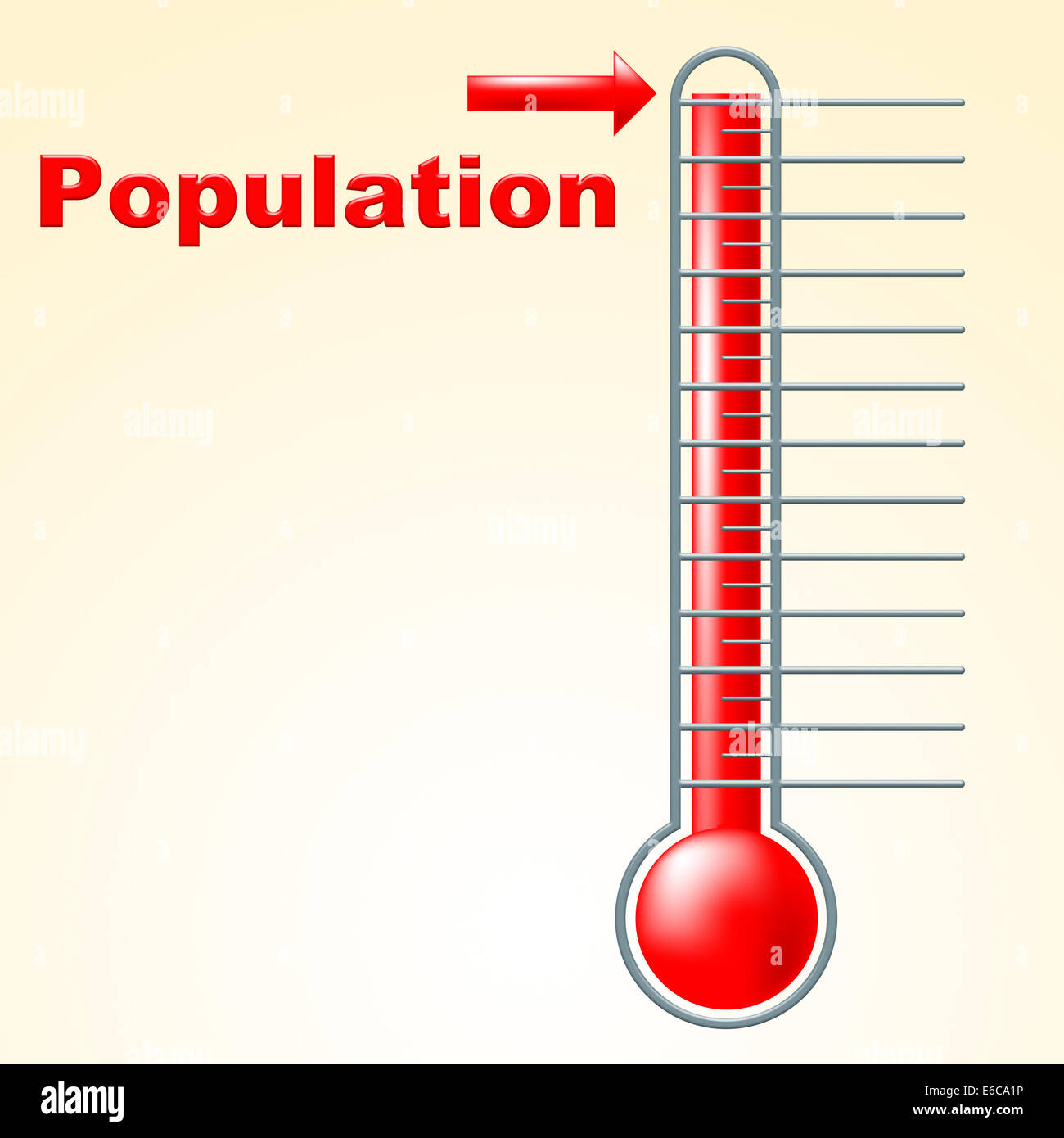 Signification de la population thermomètre Celsius Thermostat et échelle Banque D'Images